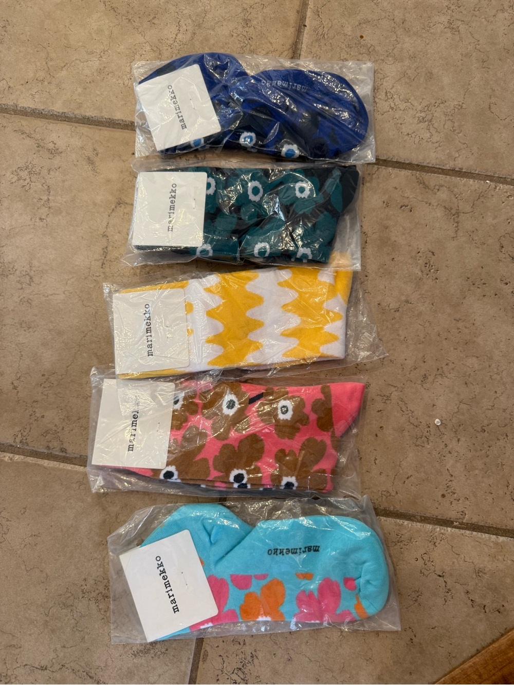 Marimekko Patterned Crew Socks - Assorted Colors